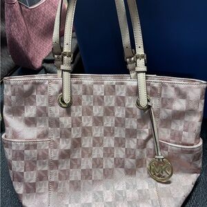 Michael Kors Pink Checkered Tote